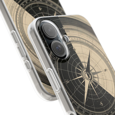 Beige Lite Phone Case for iPhone - Obsidian Nautical Blueprint