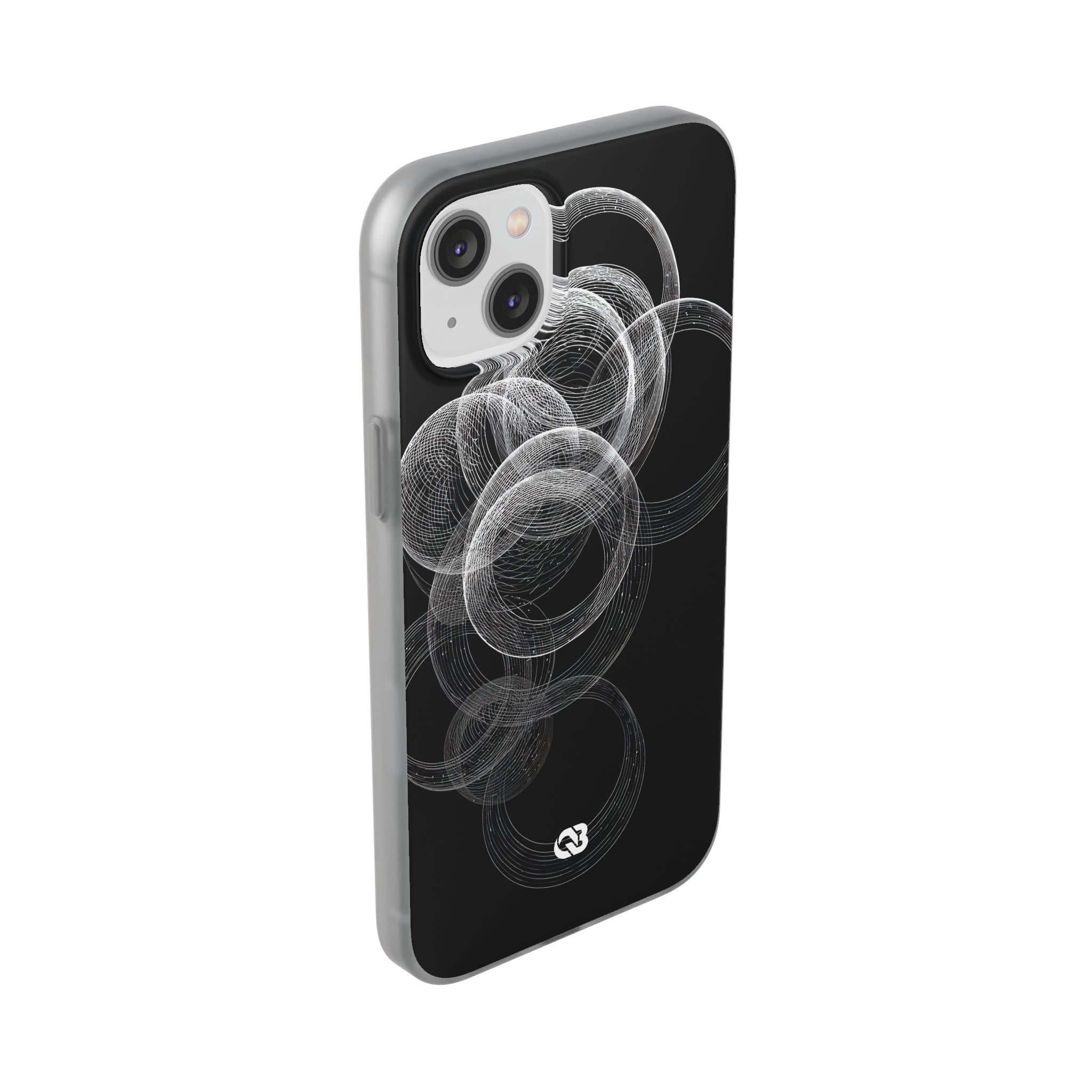 Black Lite Phone Case for iPhone - Kinetic Wireframe Orbit