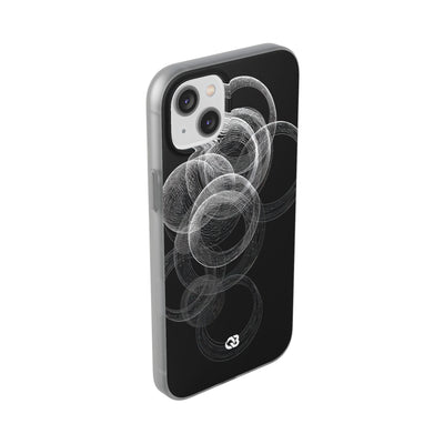 Black Lite Phone Case for iPhone - Kinetic Wireframe Orbit