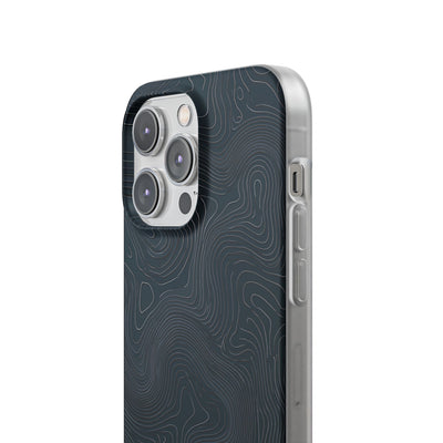 Black Lite Phone Case for iPhone - Obsidian Ridge Topo