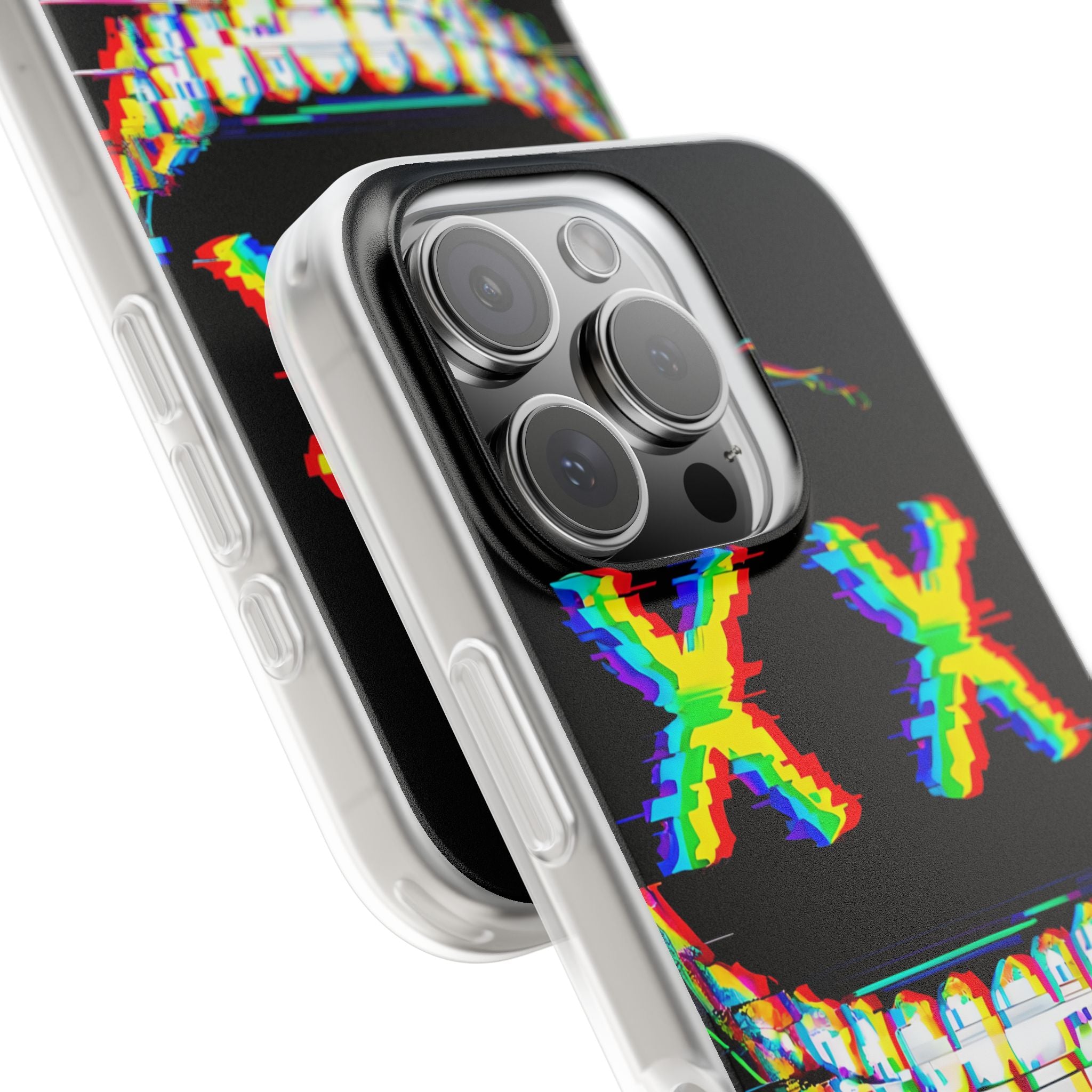 Glitch Grin Distortion · Soft Handyhülle für iPhone