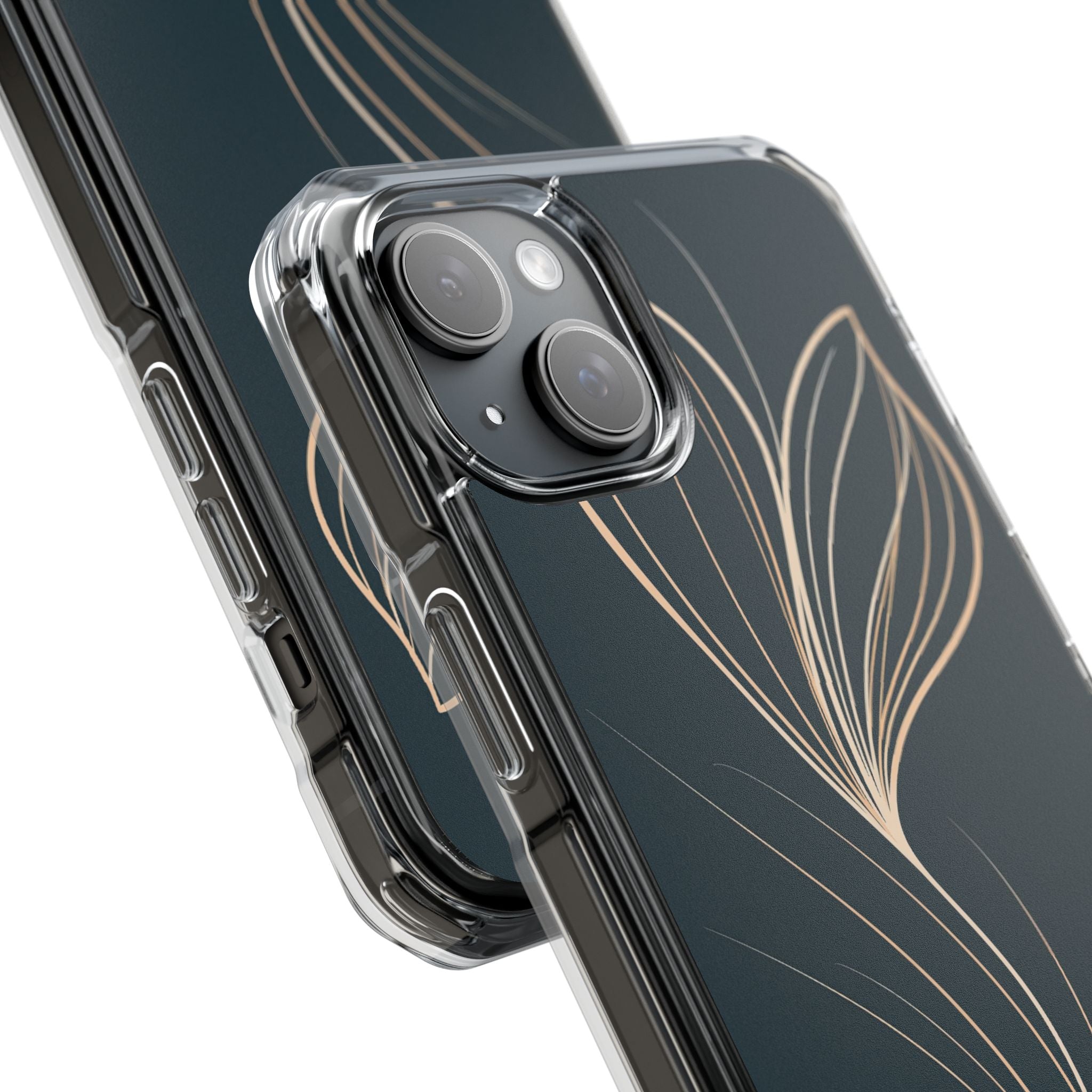 Teal Impact MagSafe Phone Case for iPhone - Sandstone Silk Flora