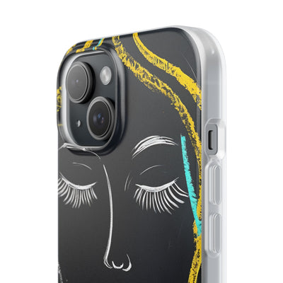 Obsidian Chalk Portrait · Soft Phone Case for iPhone