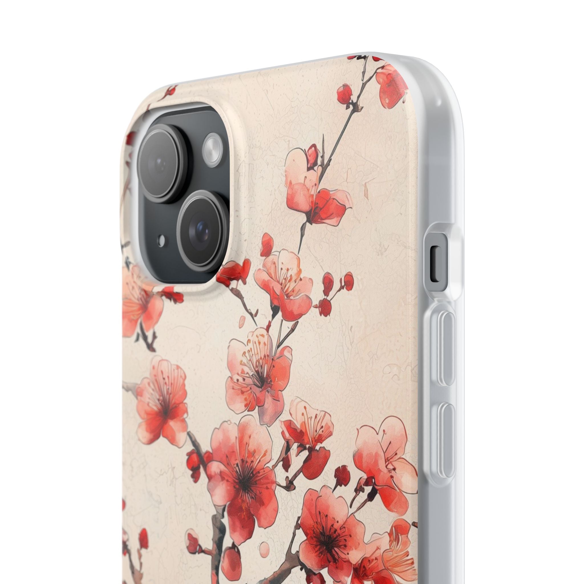Crimson Silk Flora · Soft Custodia per iPhone