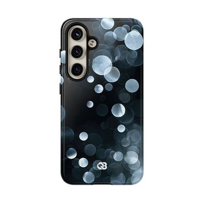 Black Tough Phone Case for Samsung - Silver Orbit Glow