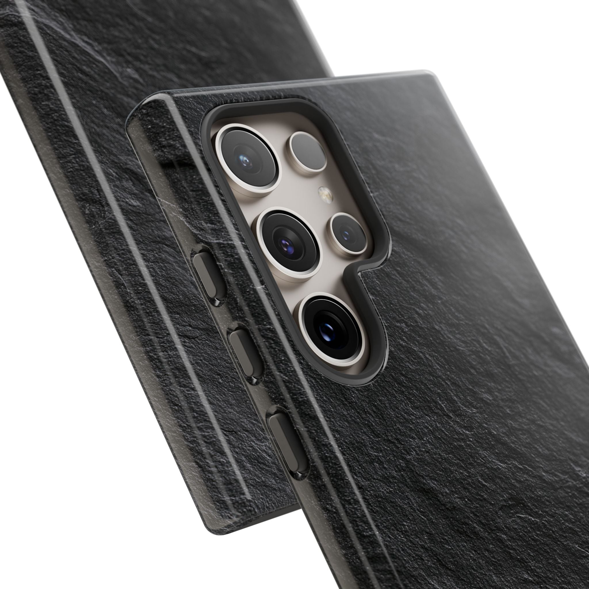 Black Tough Phone Case for Samsung - Raw Obsidian Slate