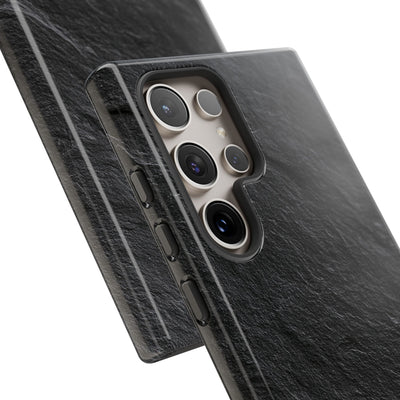 Black Tough Phone Case for Samsung - Raw Obsidian Slate