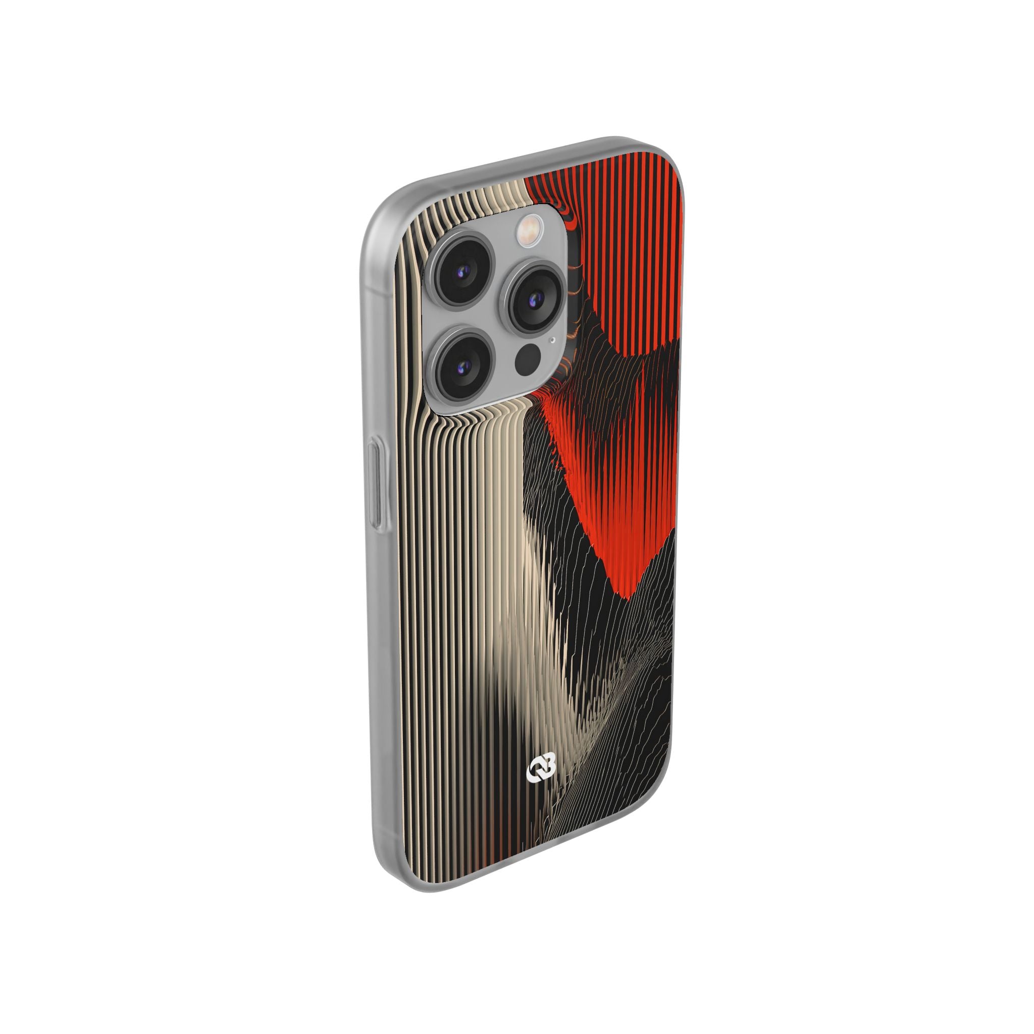 Red Lite Phone Case for iPhone - Crimson Pulse Topo