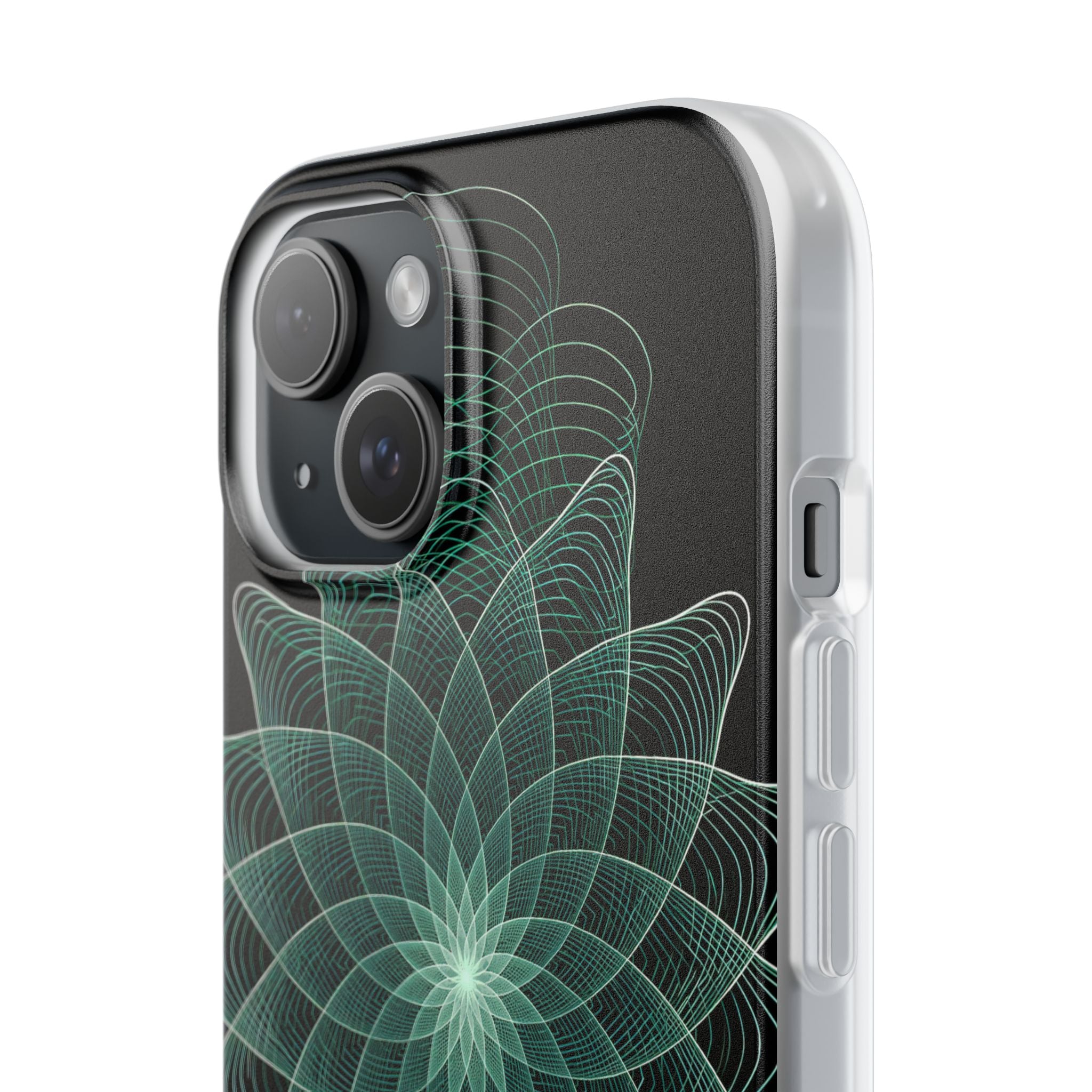 Green Lite Phone Case for iPhone - Cyan Signal Bloom