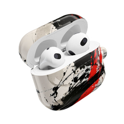 Crimson Sumi Slash · Hard Case for AirPods & AirPods Pro · White