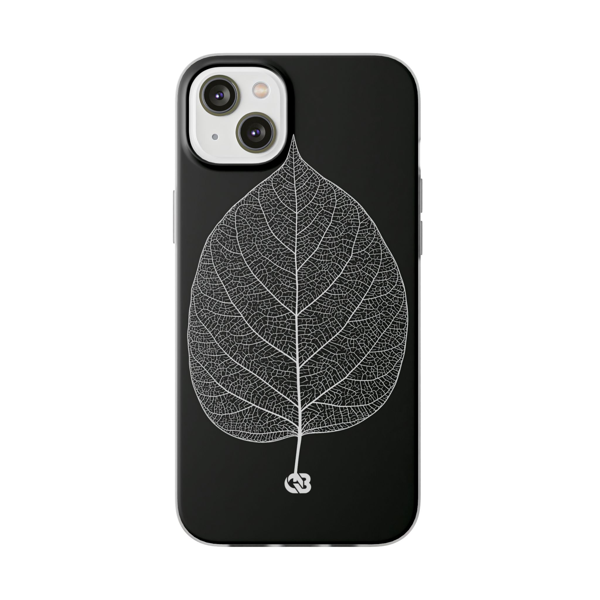 Black Lite Phone Case for iPhone - Bleached Leaf Lattice
