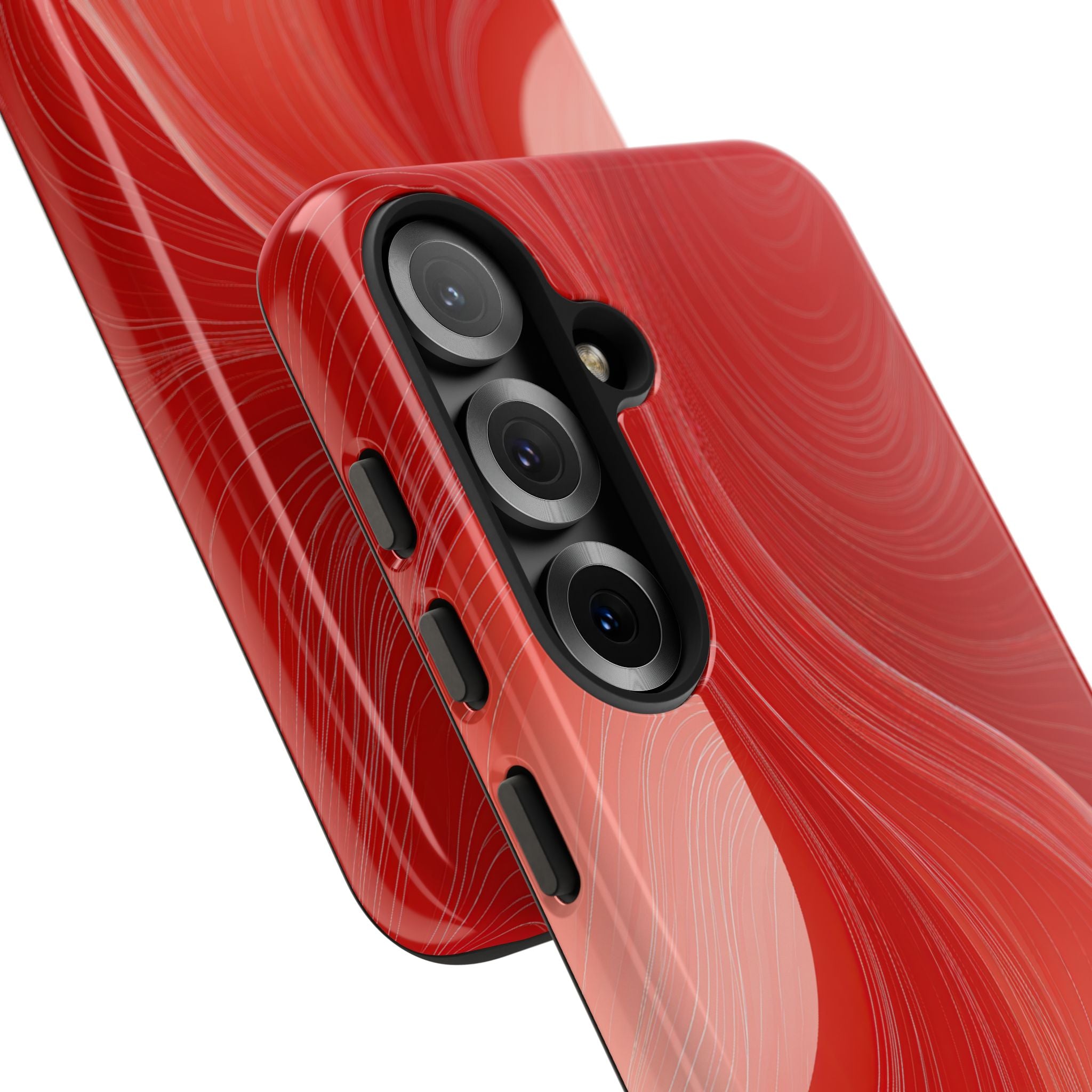 Red Tough Phone Case for Samsung - Crimson Silk Strands