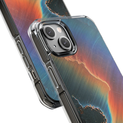 Prismatic Aura Shift · Clear Impact Magnetic Phone Case for iPhone · Blue