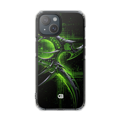 Cyber Sigil Grid · Clear Impact Magnetic Phone Case for iPhone · Green