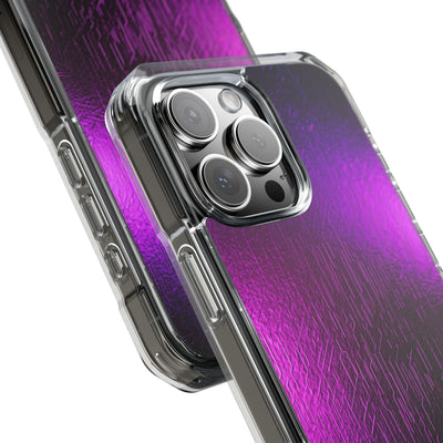 Violet Cyber Circuit · Clear Impact Magnetic Phone Case for iPhone · Purple