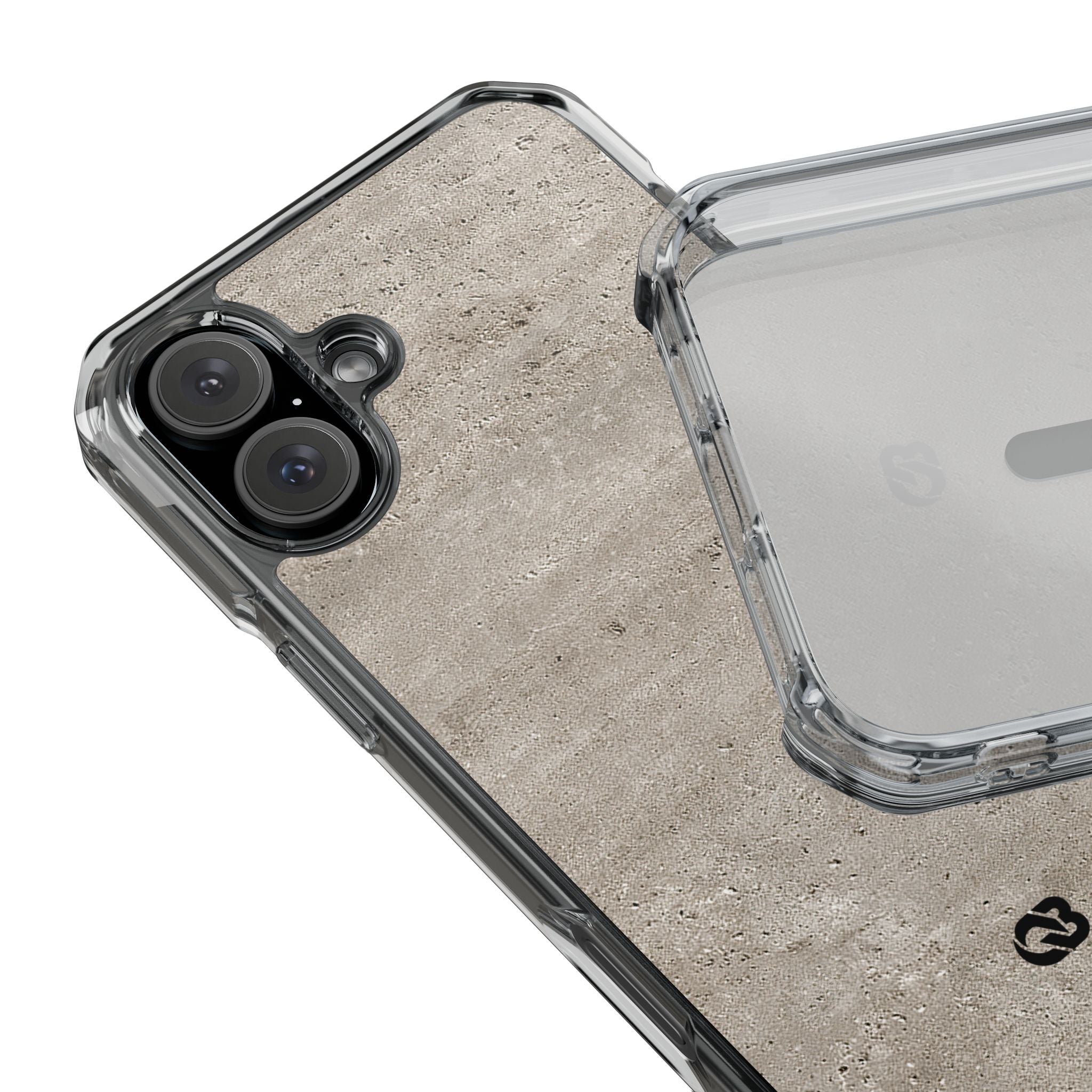 Grey Impact MagSafe Phone Case for iPhone - Brutalist Stone Grit