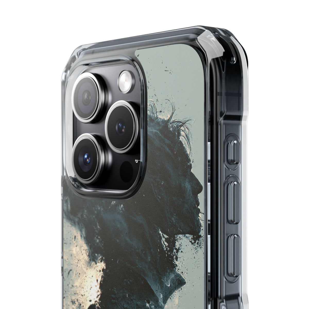 Ashen Dissolution · Clear Impact Magnetic Phone Case for iPhone ·  Black