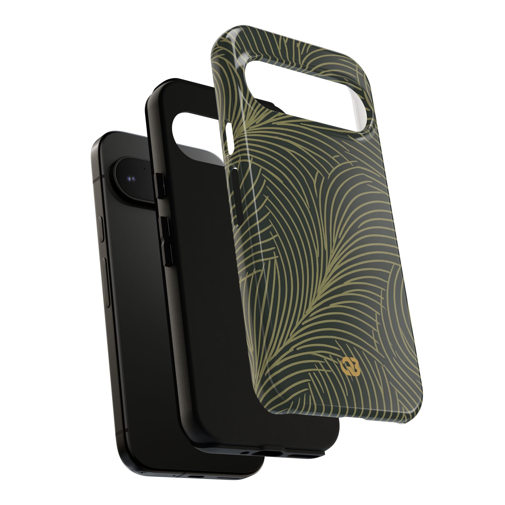 Green Tough Phone Case for Google Pixel - Dark Olive Plume