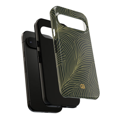Green Tough Phone Case for Google Pixel - Dark Olive Plume