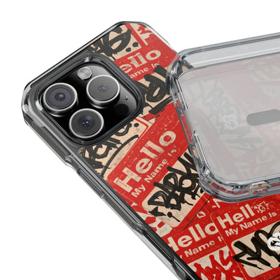 Slap Tag Collage · Clear Impact Magnetic Phone Case for iPhone · Red