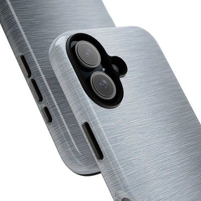 Silver Tough Phone Case for iPhone - Satin Chrome Grain