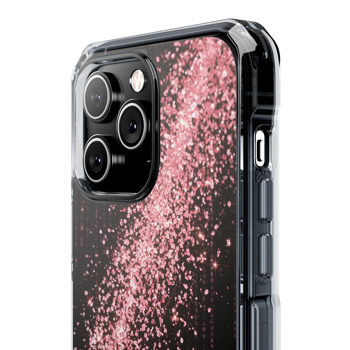 Rose Digital Cascade · Clear Impact Magnetic Phone Case for iPhone · Pink