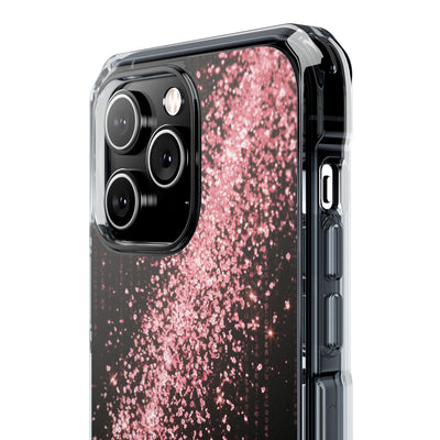 Rose Digital Cascade · Clear Impact Magnetic Phone Case for iPhone · Pink