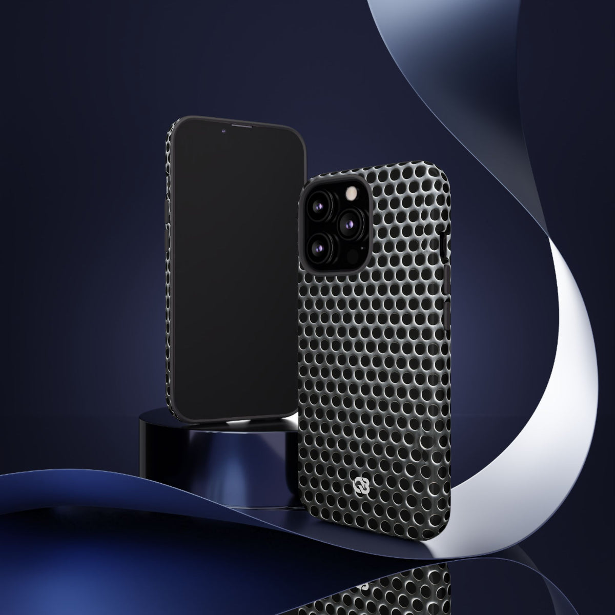 Brushed Perforated Steel · Tough Phone Case for iPhone · Silver