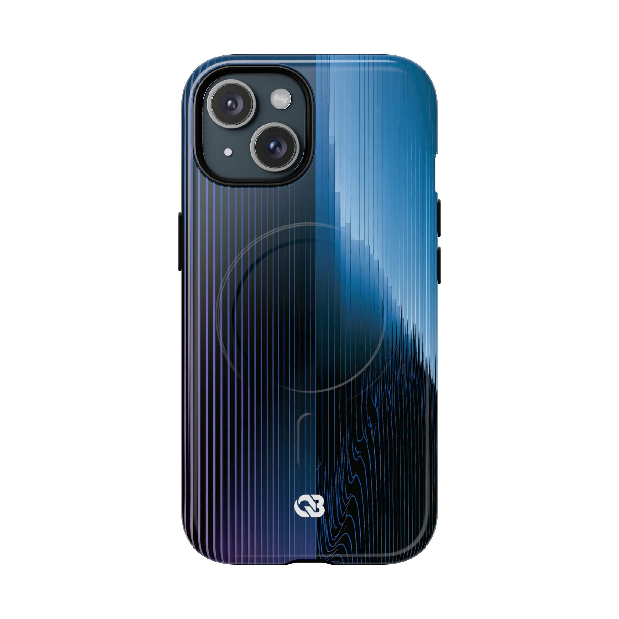 Blue Tough 2.0 Magsafe Phone Case for iPhone - Indigo Distortion Wave
