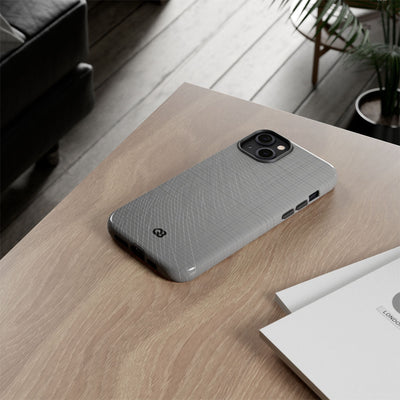 Grey Tough Phone Case for iPhone - Chrome Mesh Warp