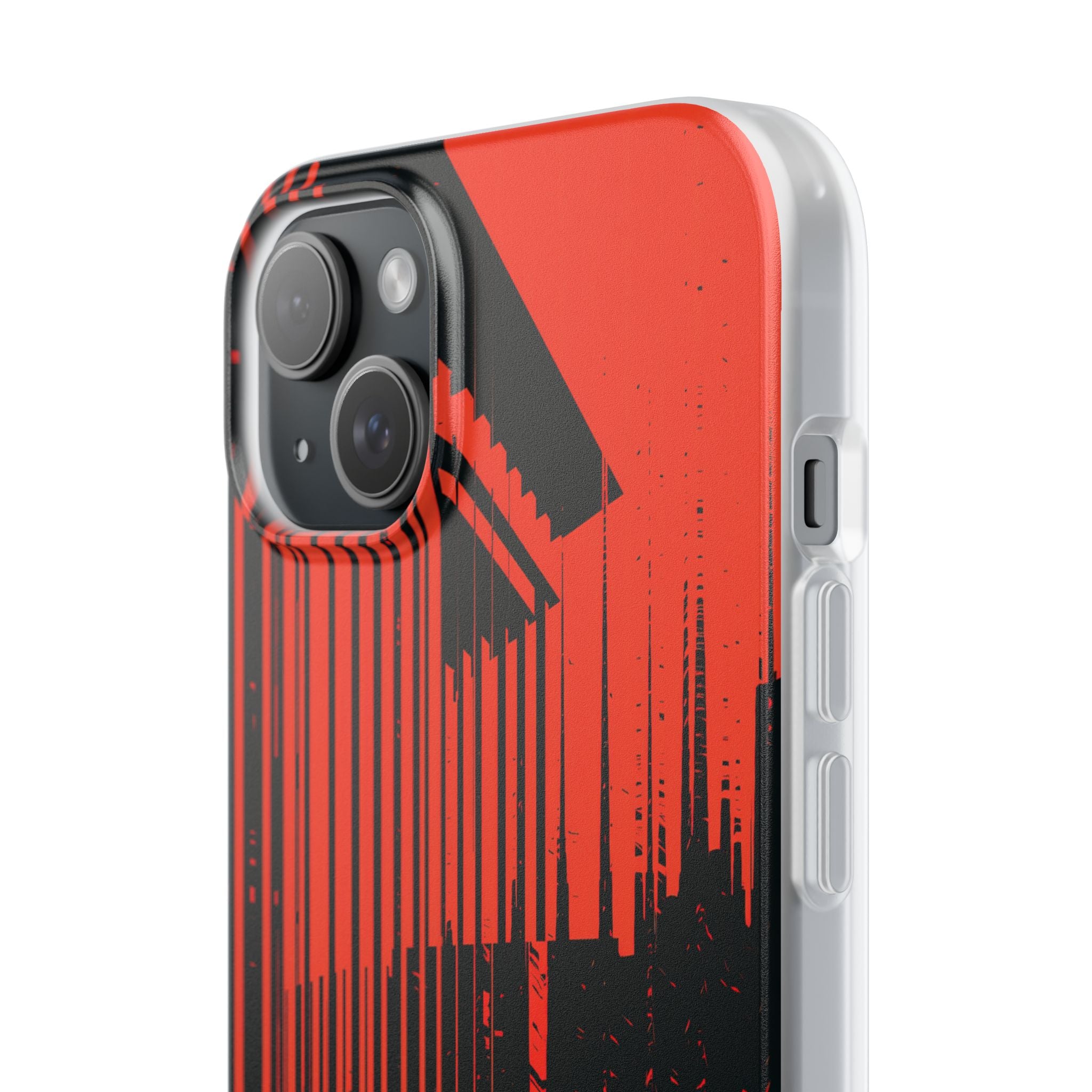 Red Lite Phone Case for iPhone - Crimson Brutalist Distortion