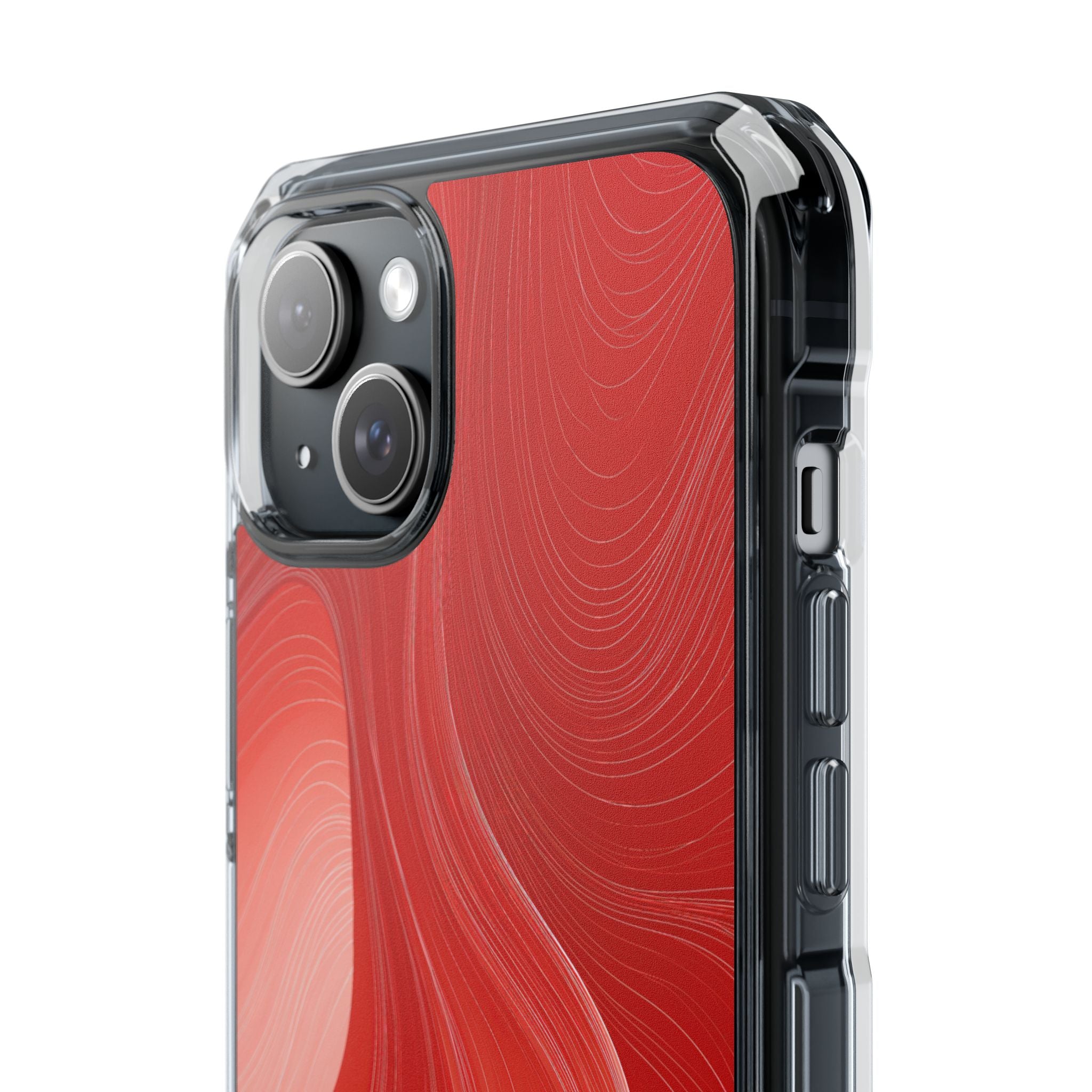 Red Impact MagSafe Phone Case for iPhone - Crimson Silk Strands