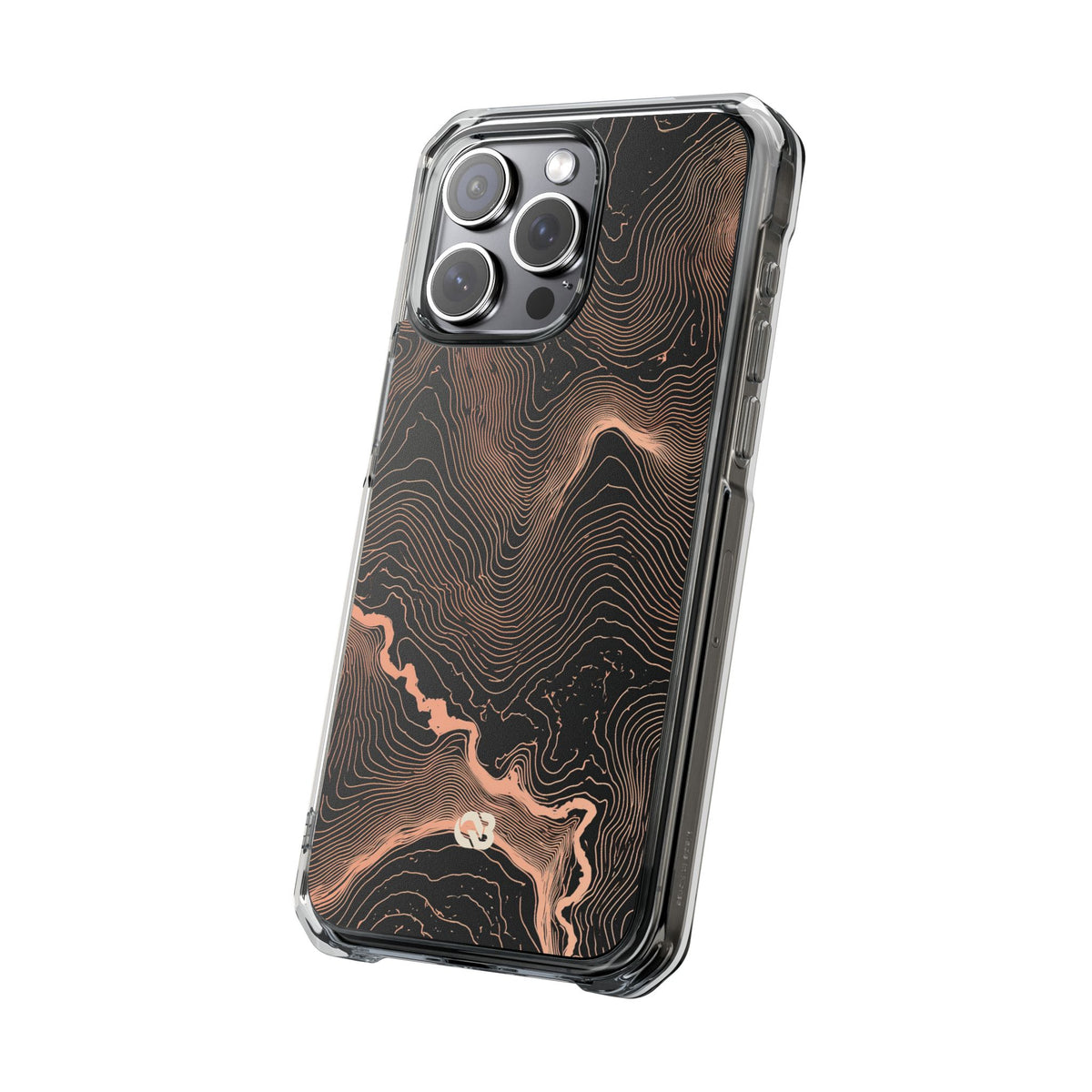 Mesa Elevation Contour · Clear Impact Magnetic Phone Case for iPhone · Black