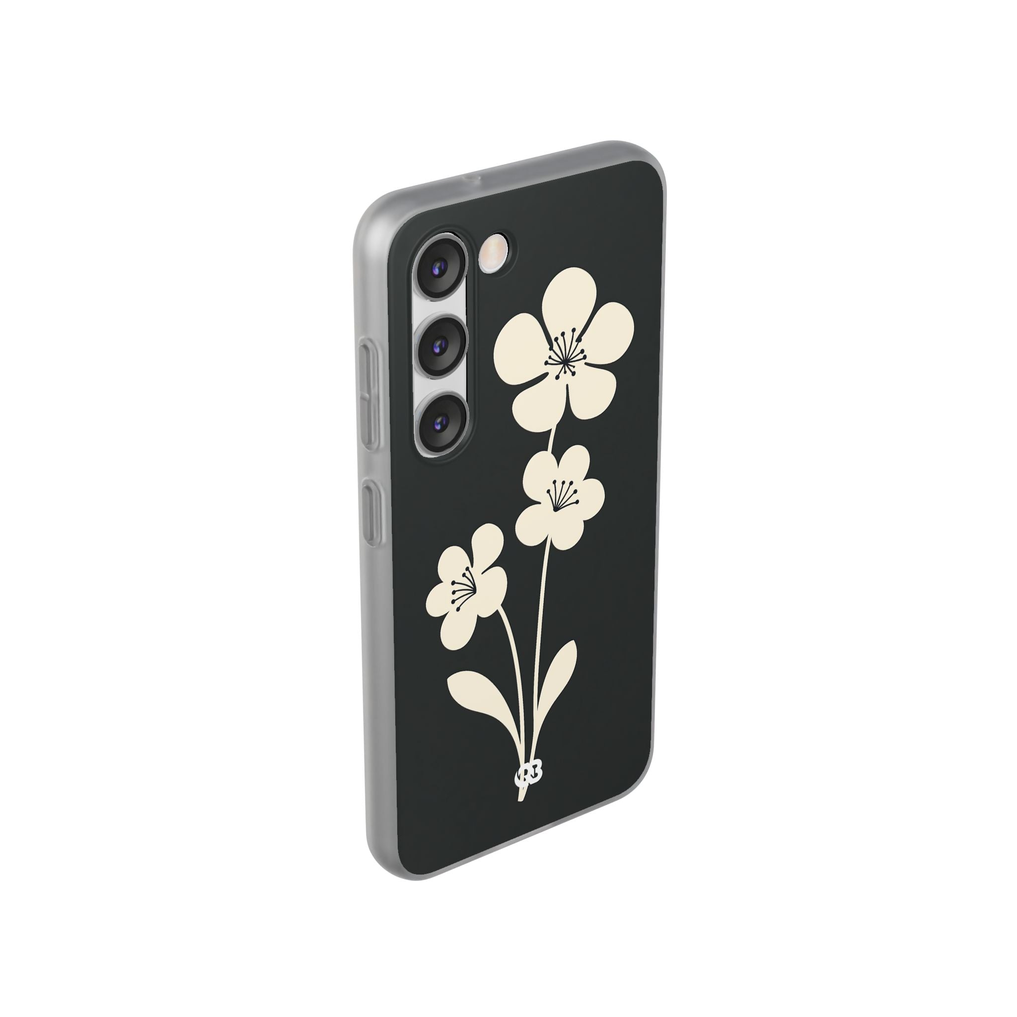 Black Lite Phone Case for Samsung - Obsidian Cream Bloom