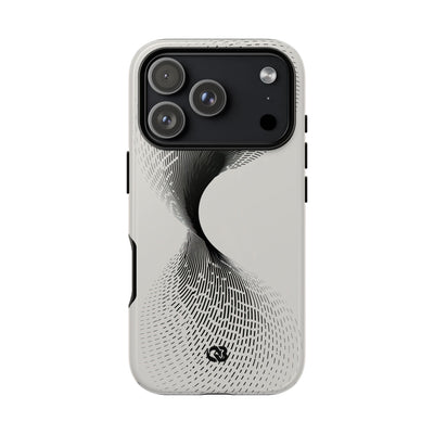 White Tough Phone Case for iPhone - Linear Torsion Grid