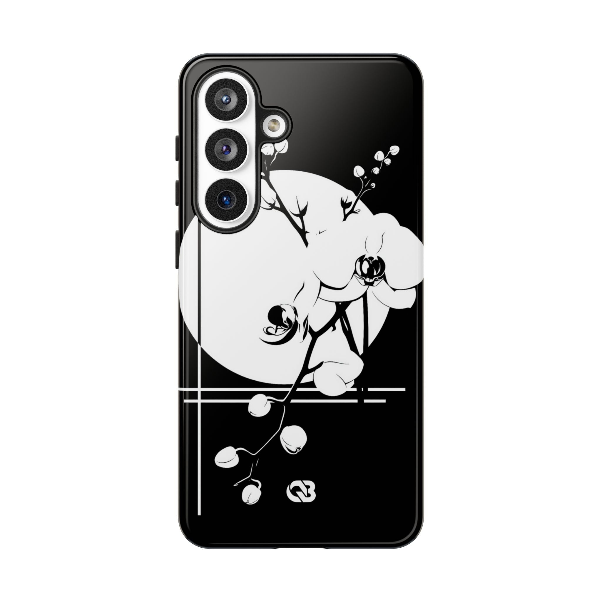 Black Tough Phone Case for Samsung - Lunar Orchid Grid