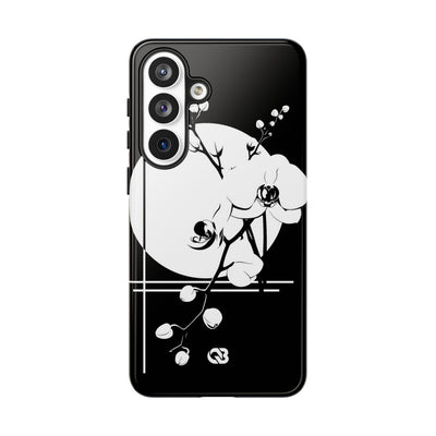 Black Tough Phone Case for Samsung - Lunar Orchid Grid