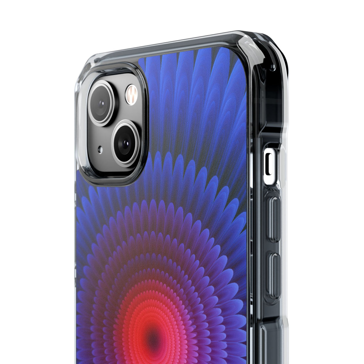 Radial Spectrum Bloom · Clear Impact Magnetic Phone Case for iPhone · Blue