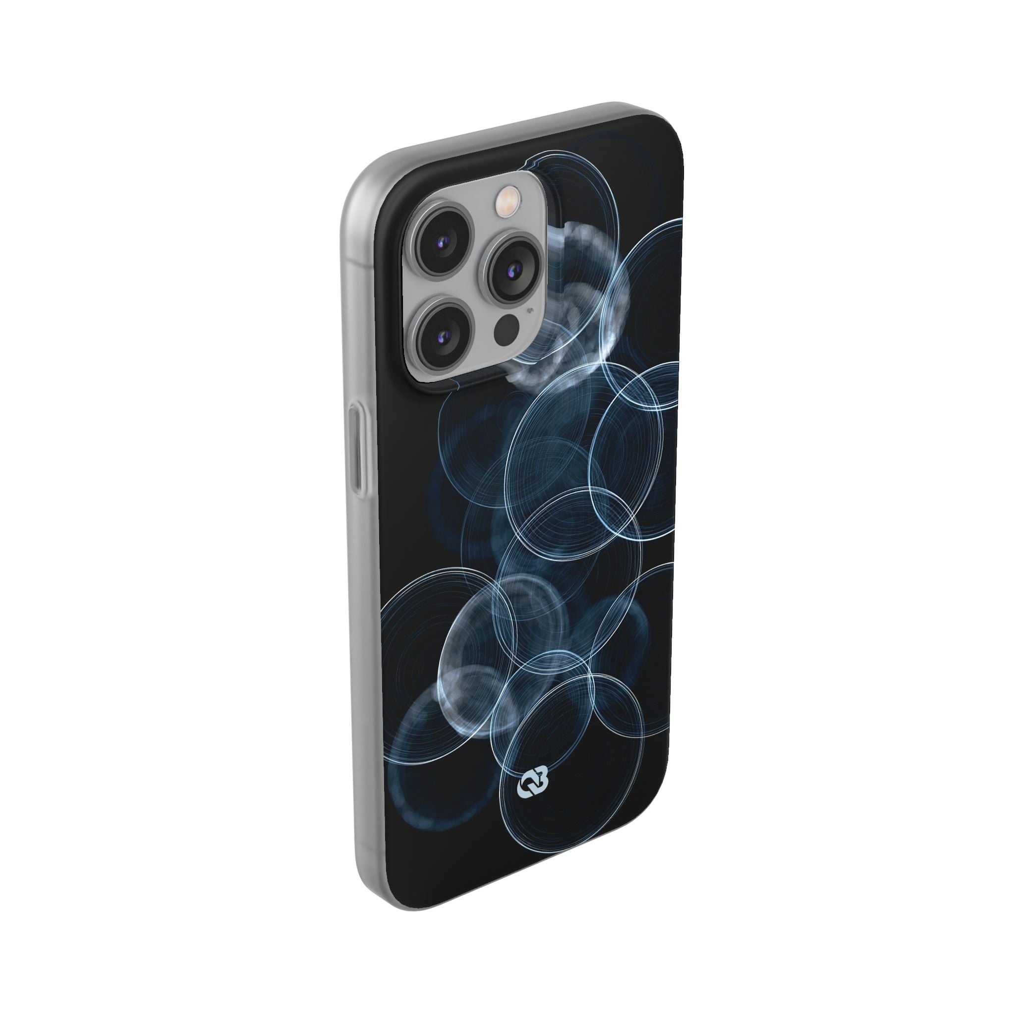 Blue Lite Phone Case for iPhone - Cyan Pulse Ripple