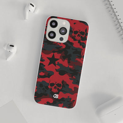 Crimson Skull Camo · Lite Phone Case for iPhone ·  Red
