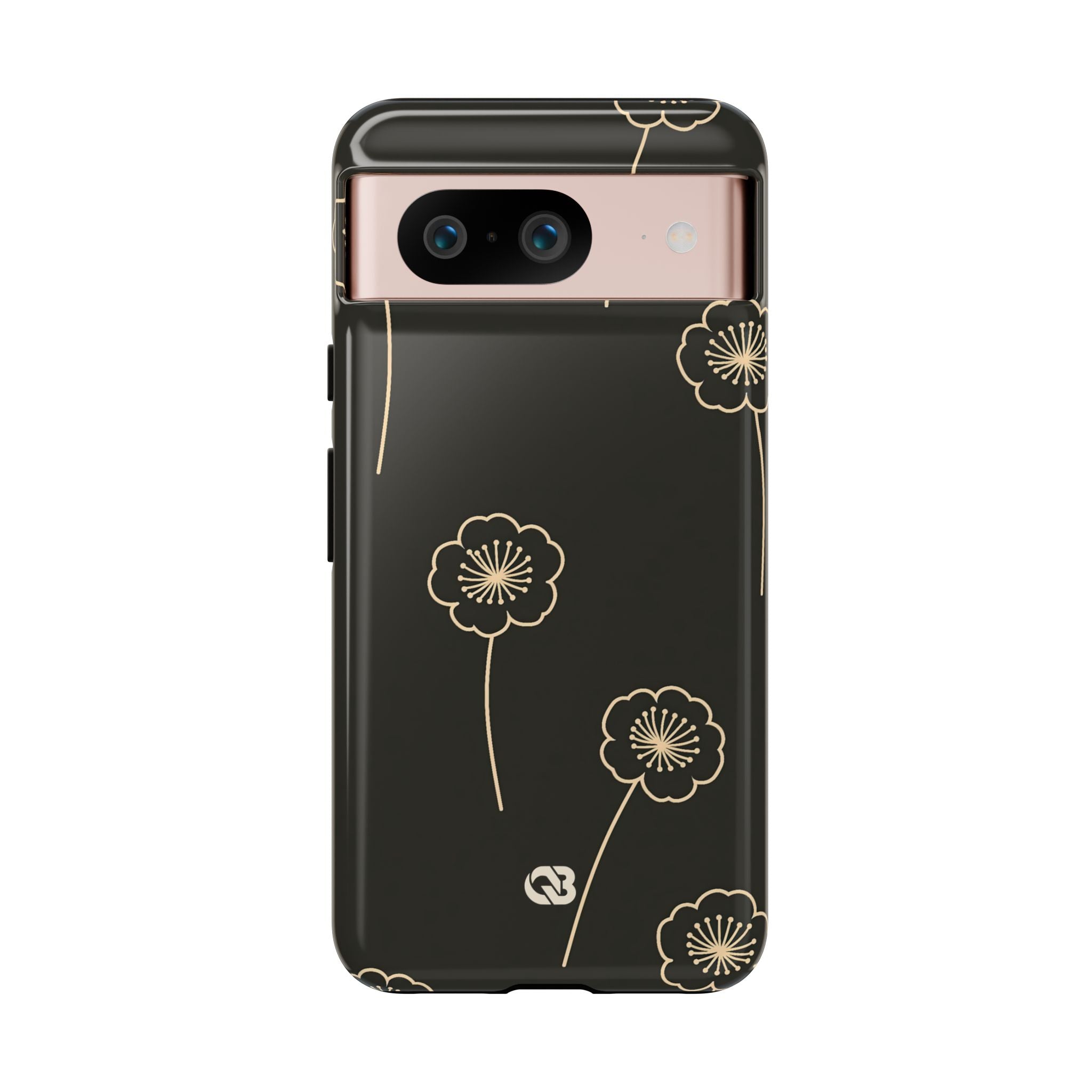 Black Tough Phone Case for Google Pixel - Obsidian Sand Petals