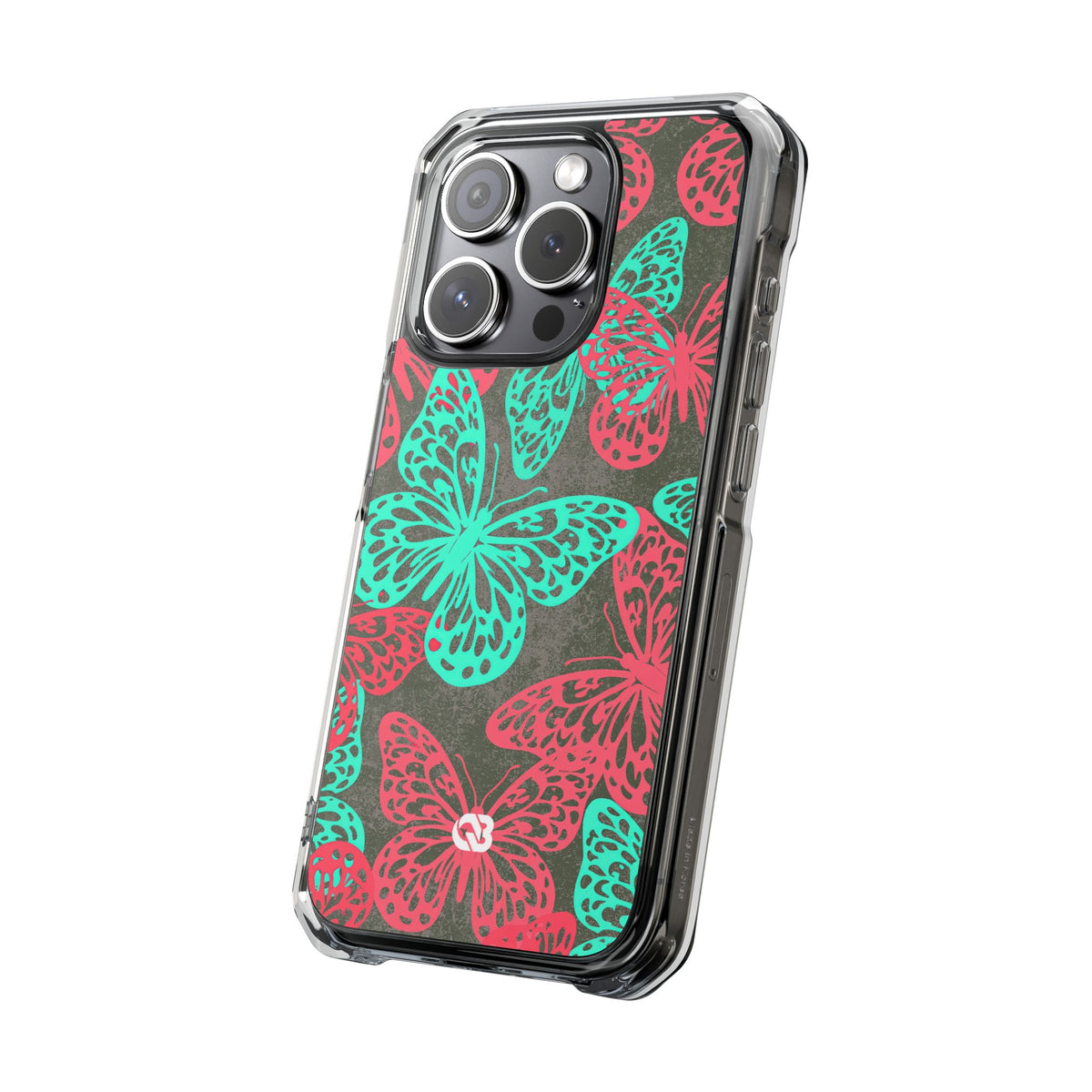 Electric Papillon · Clear Impact Magnetic Phone Case for iPhone · Pink