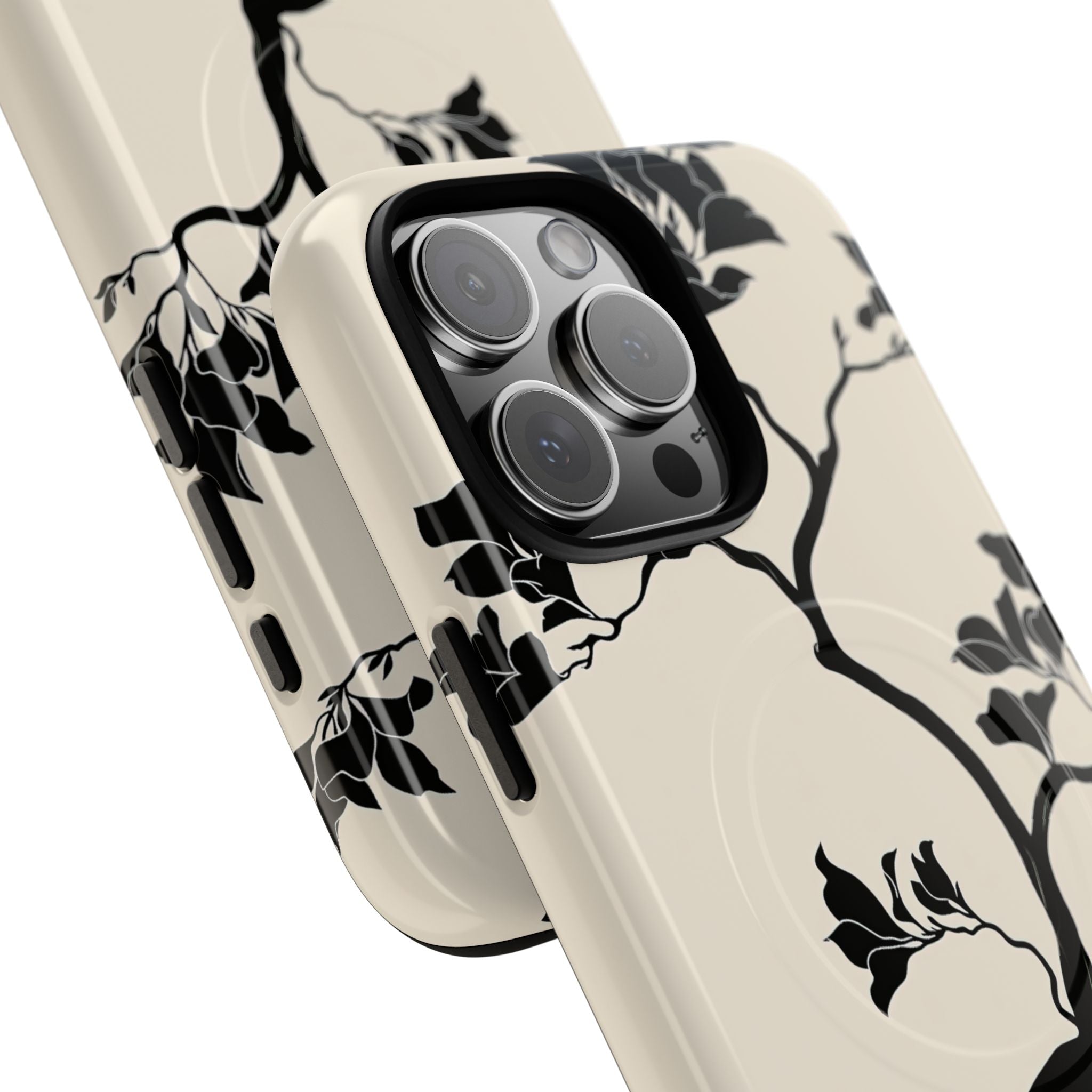 Beige Tough 2.0 Magsafe Phone Case for iPhone - Obsidian Bonsai Silhouette
