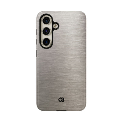 Grey Tough Phone Case for Samsung - Brushed Nickel Linen