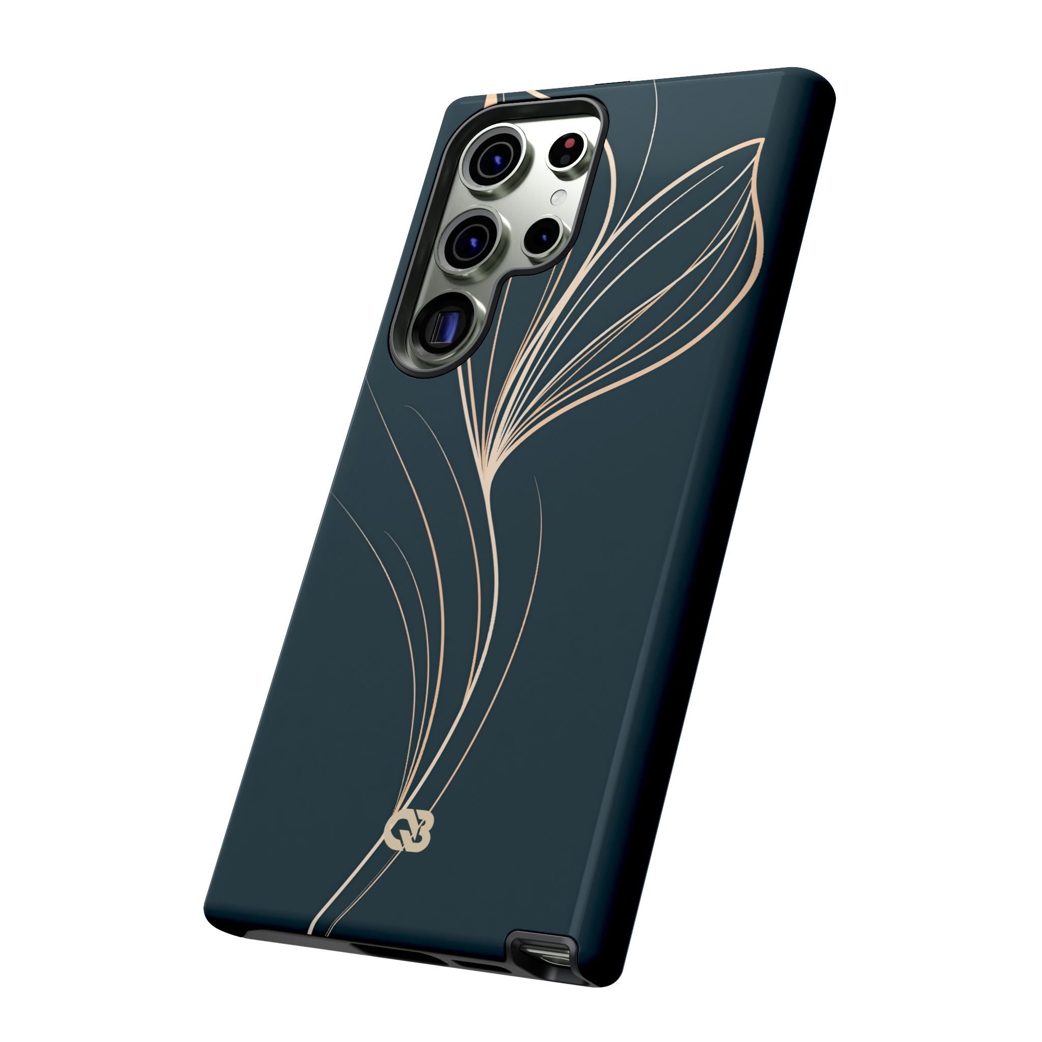 Teal Tough Phone Case for Samsung - Sandstone Silk Flora