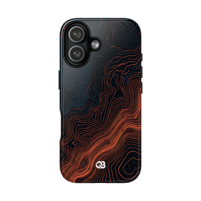 Black Tough Phone Case for iPhone - Volcanic Basalt Map