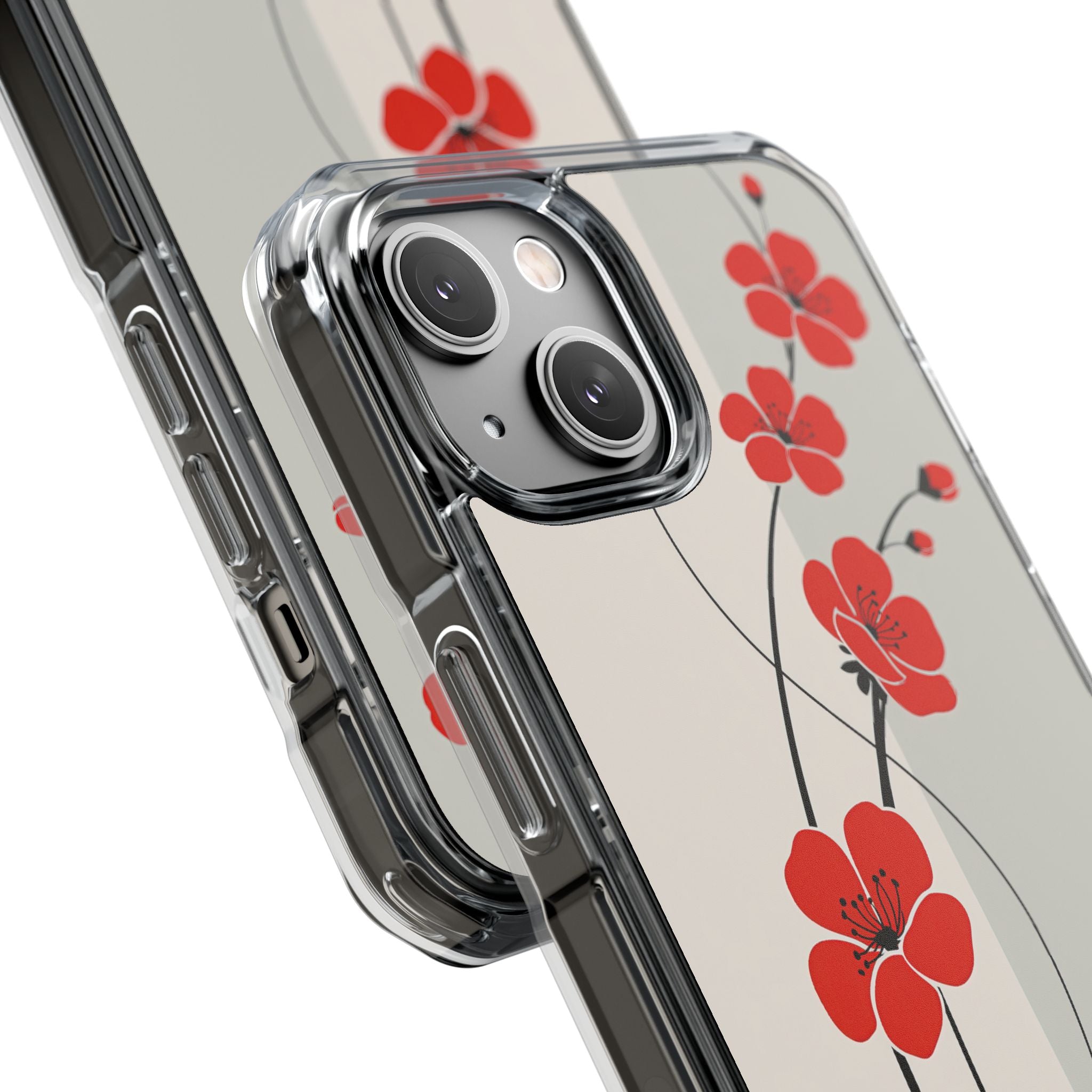 Red Impact MagSafe Phone Case for iPhone - Crimson Plum Ink