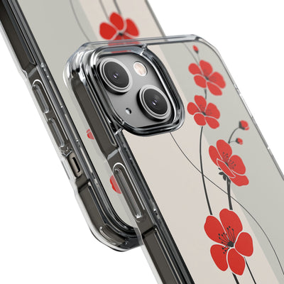 Red Impact MagSafe Phone Case for iPhone - Crimson Plum Ink