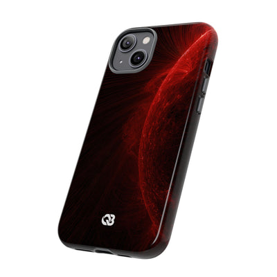 Red Tough Phone Case for iPhone - Solar Crimson Flare