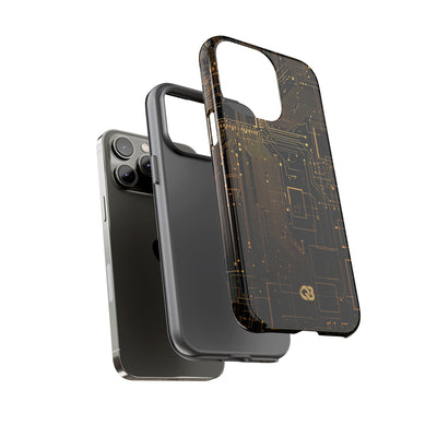 Gold Tough Phone Case for iPhone - Amber Core Mainframe